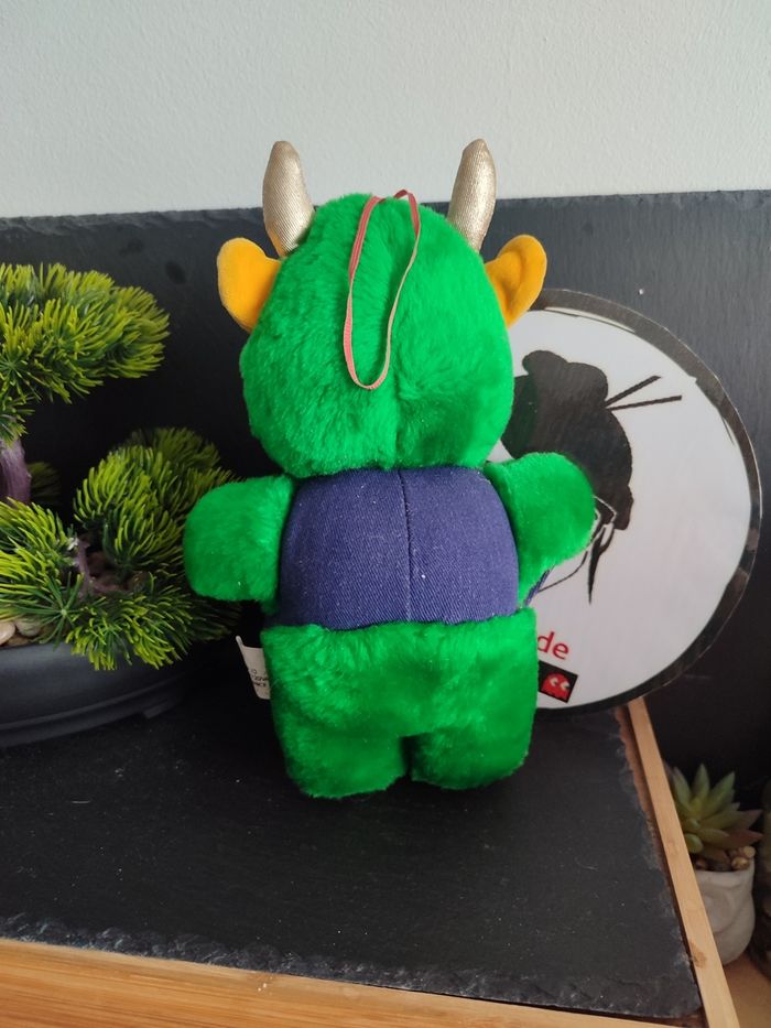 peluche diable démon jaune vert doré nombril veste jeans mf eingefiehrt Pe0270 - photo numéro 2