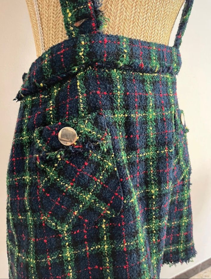 Salopette jupe Zara neuve – Taille L – Tartan tweed à carreaux - photo numéro 4