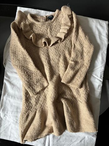 Robe pull en maille beige 