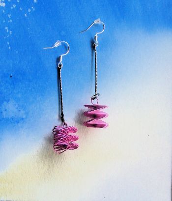 boucles or neuves roses longues cr argent 925 creation