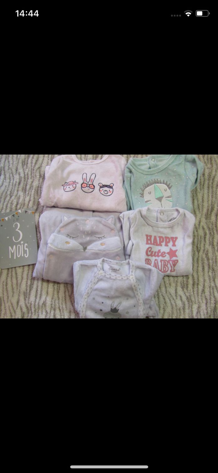 Lot pyjamas 3 mois - photo numéro 2