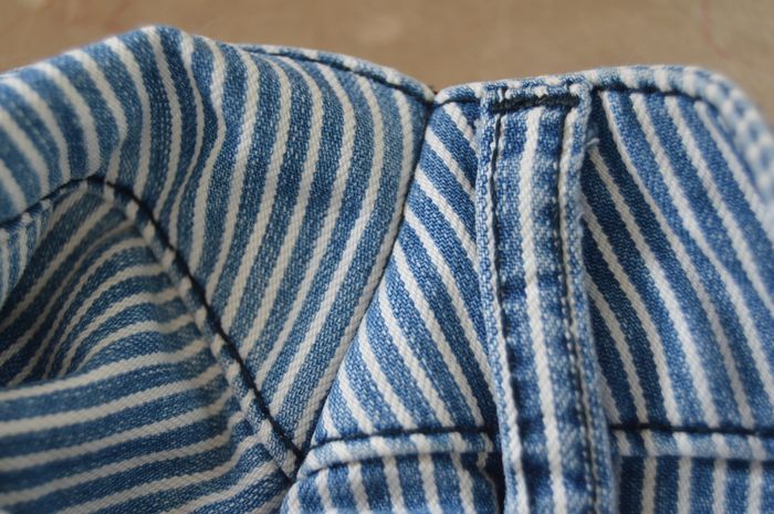 Pantalon rayé bleu BURTON coupe fuselée – Taille 42 (repris, convient plutôt 40) - photo numéro 7