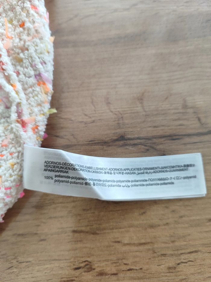 Jupe courte Zara blanche et rose Taille L - Chic et tendance - photo numéro 6