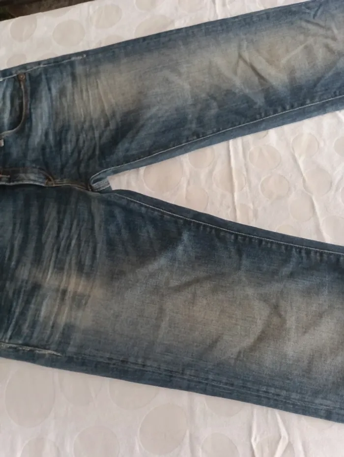 Pantalon jeans court femme Replay taille 40 coupe droite rétro vintage - photo numéro 3
