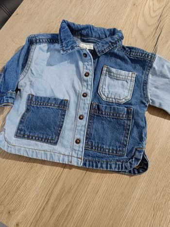 Veste en jean contrasté