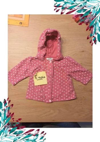 Gilet zippé fille 6 mois à coeurs
