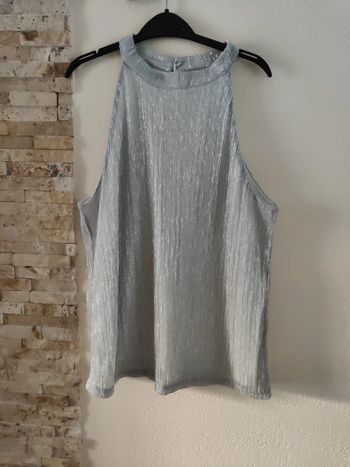 Haut argenté brillant taille s