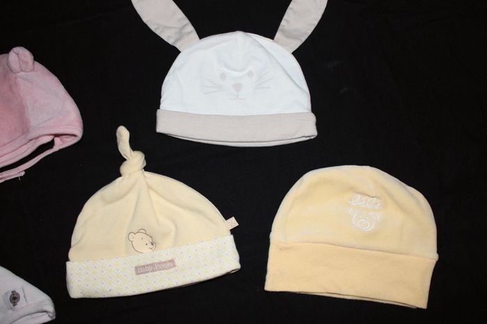 Lot de 5 bonnets naissance + moufles - photo numéro 5