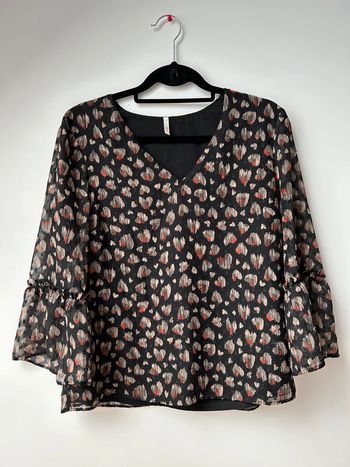 Blouse vaporeuse imprimé cœurs IKKS I Code taille XL ( taille petit )
