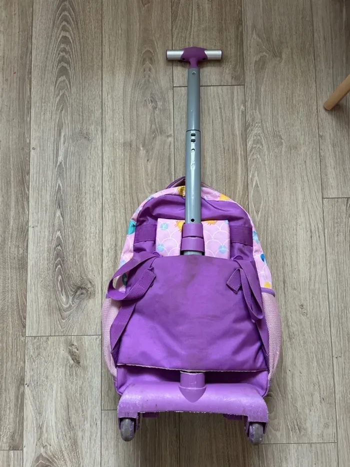 Cartable à roulettes sirène à sequins - photo numéro 3