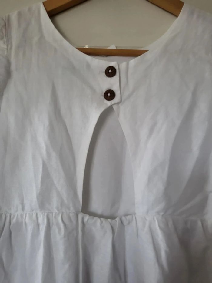 Robe neuve Benetton lin et coton blanche 10a 11a - photo numéro 12