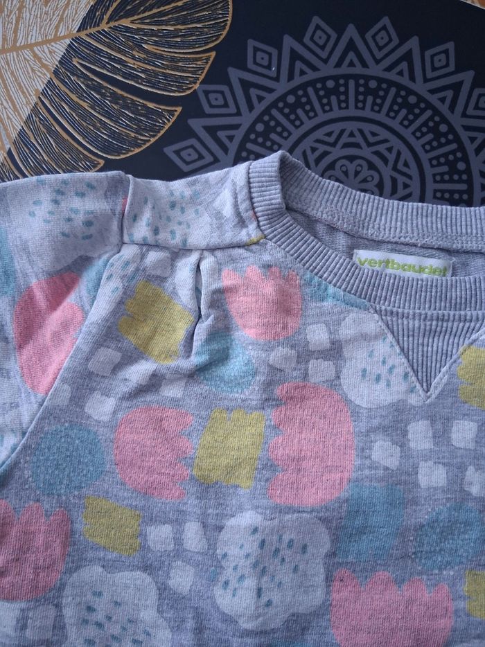 Sweat fille gris chiné motifs multicolores 6 ans - photo numéro 10