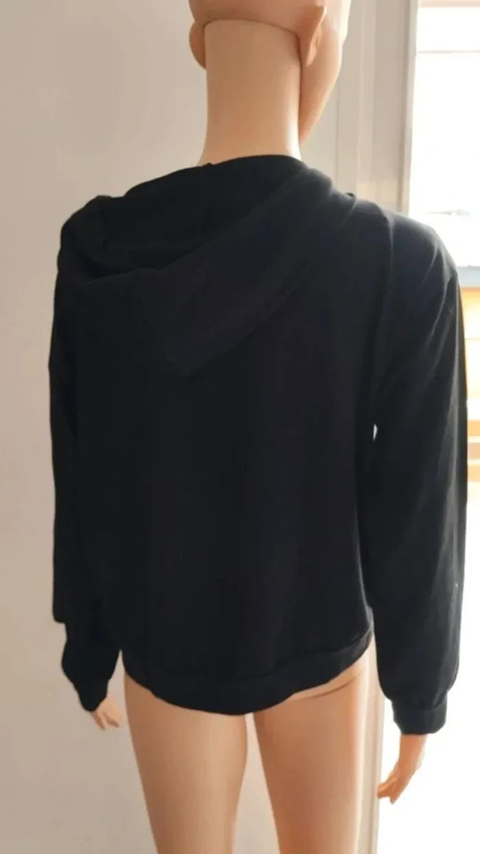 Gilet zippé noir avec motifs taille m/l femme - photo numéro 4