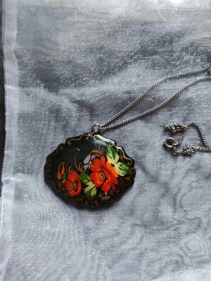 Pendentif bois vintage - photo numéro 2