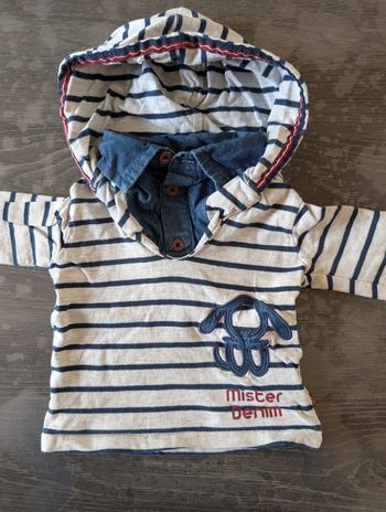 Sweat capuche rayé chemise