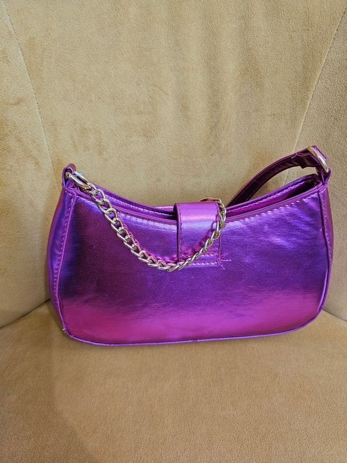 Sac a main rose brillant neuf gianni bernini - photo numéro 2