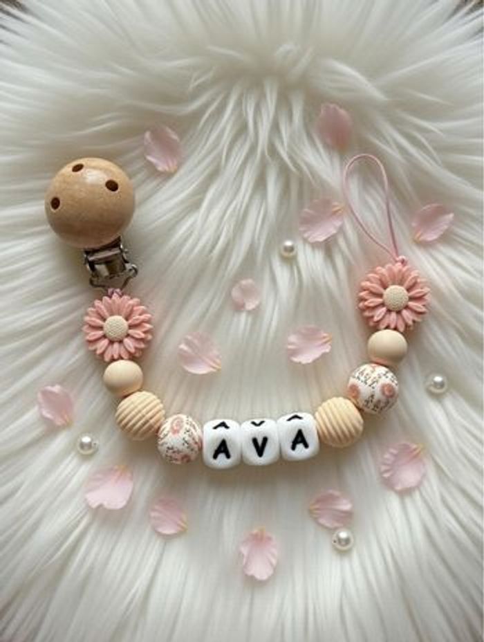 🎀 Attache tétine en silicone personnalisée – Prénom au choix - photo numéro 3