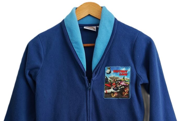 Peignoir bleu Mario Kart. Victory Lane. Robe de chambre. Nintendo. Polaire. 8 ans - photo numéro 2