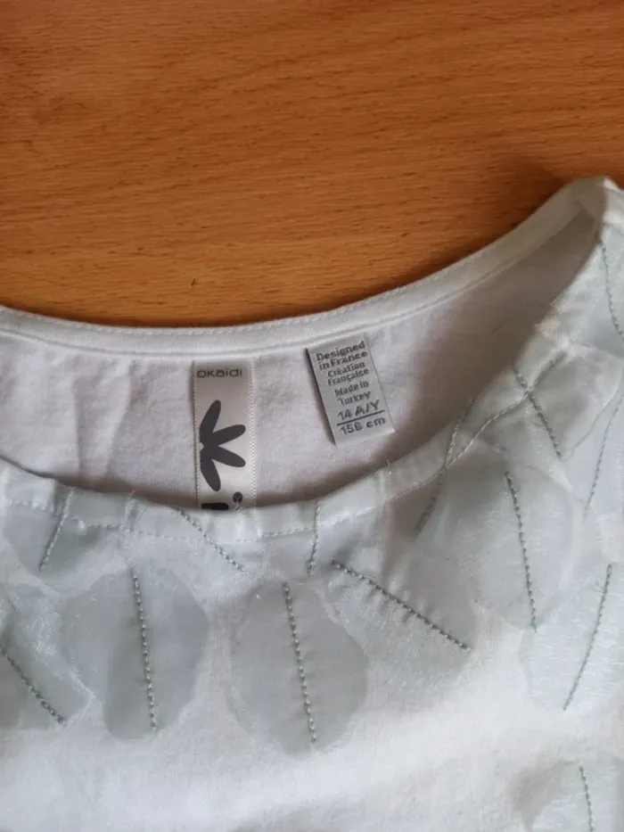 Tee-shirt manches courtes blanc okaïdi - photo numéro 4