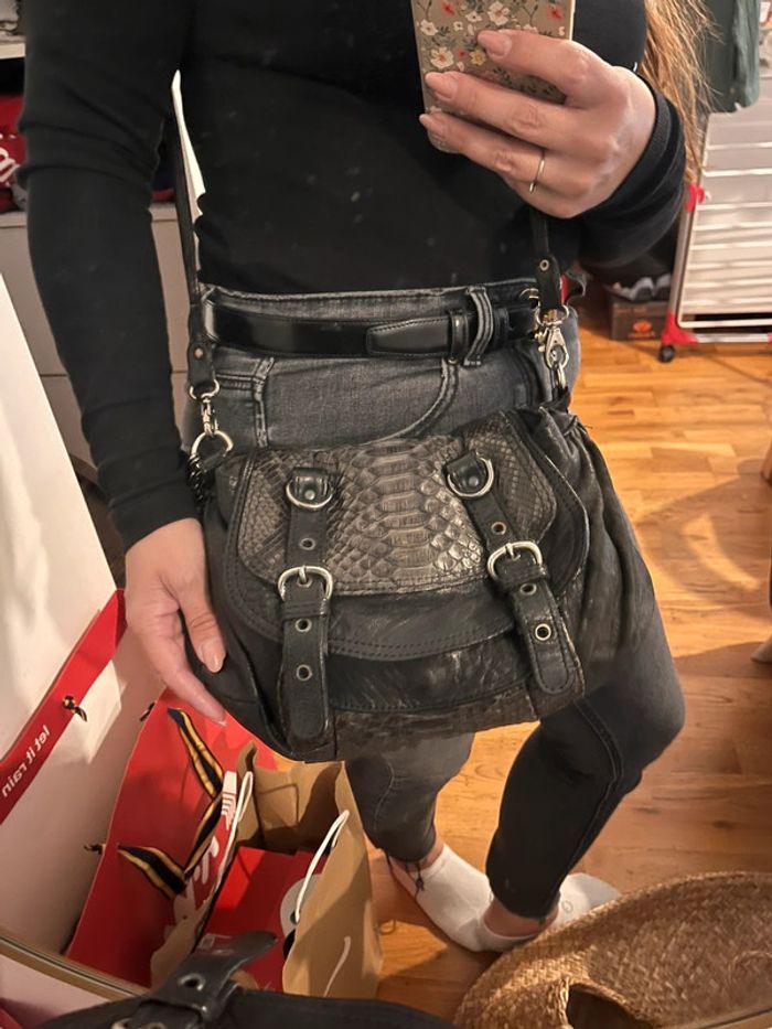 Sac Abaco cuir et python - photo numéro 17