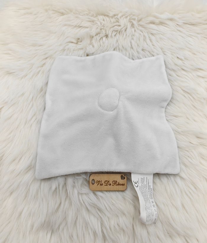 Doudou plat carré Mouton Gris blanc Brioche La Halle - photo numéro 3