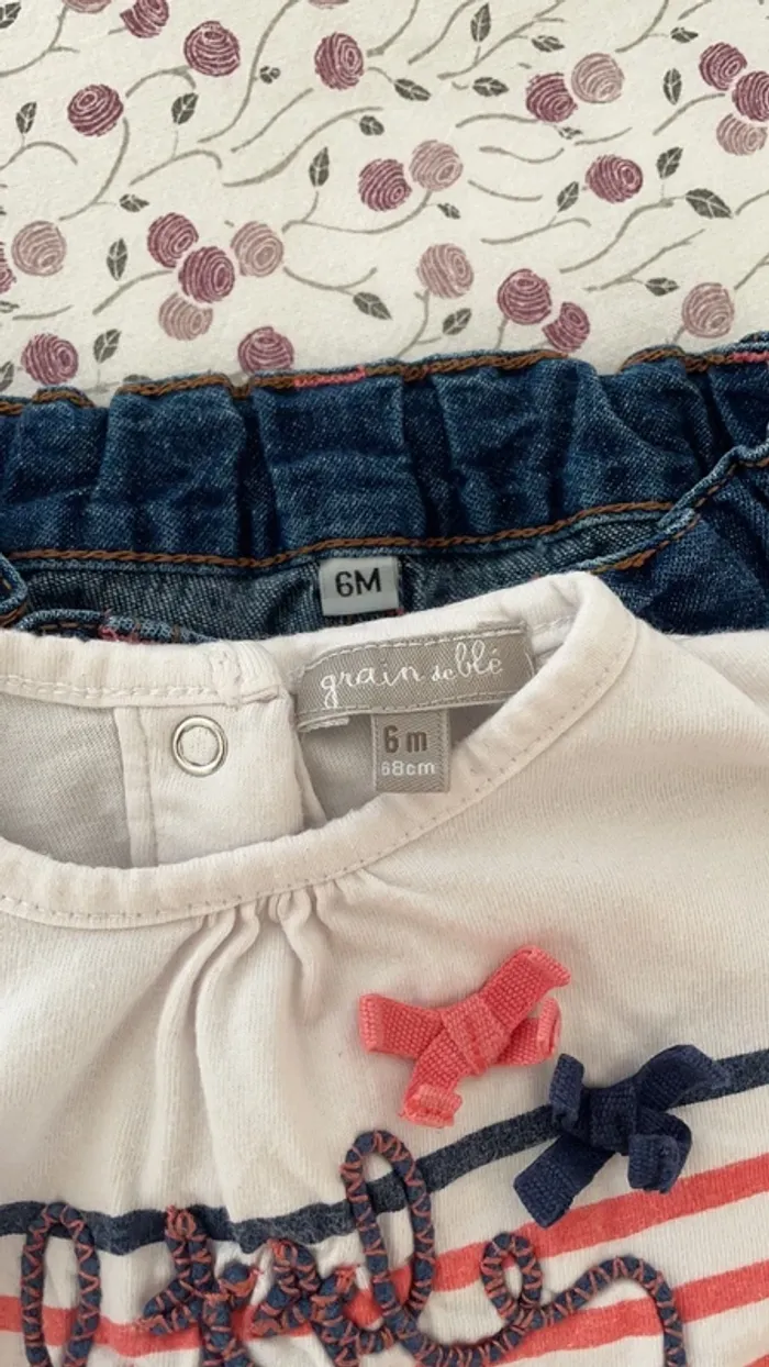 Ensemble Pantalon et T shirt Grain de blé 6 mois - photo numéro 8