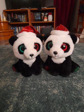 Lot peluche panda Noël TY