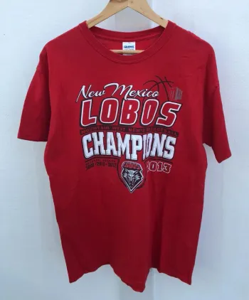 GIldan T-shirt red basketball New Mexico Lobos NCAA varsity Mens L
