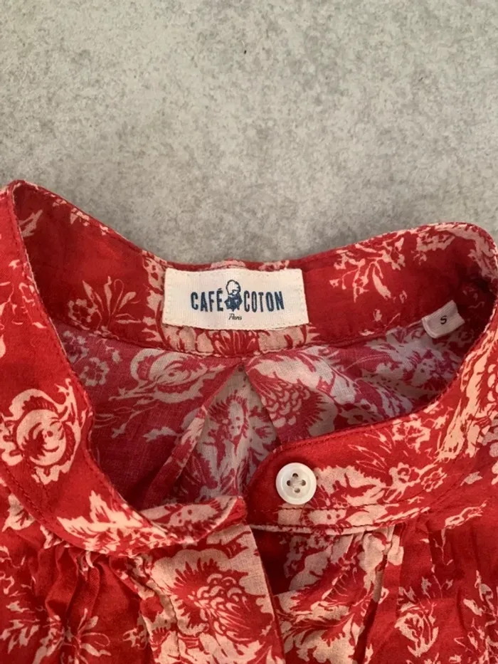 Chemisier rouge Café Coton taille S - photo numéro 4