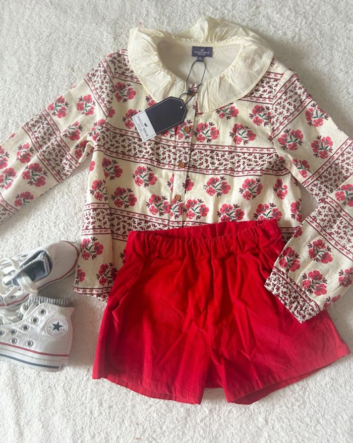 Ensemble blouse Sergent Major et short 8 ans - photo numéro 2