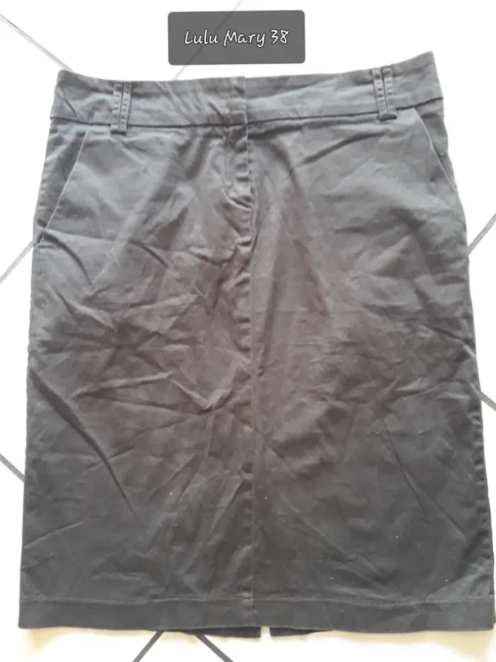 Jupe droite marron 38