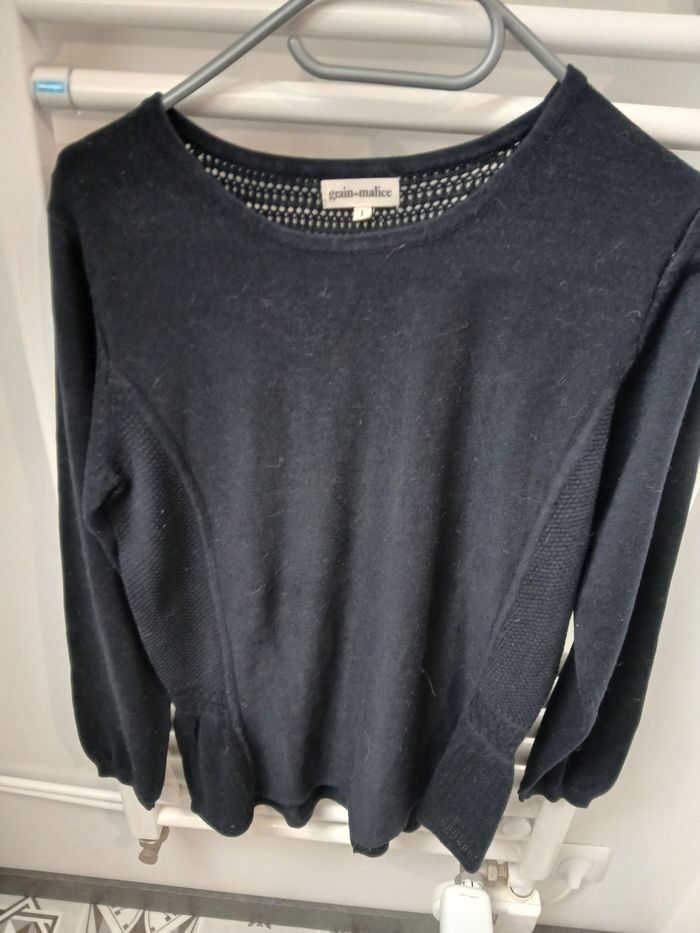 Pull femme marine tunique