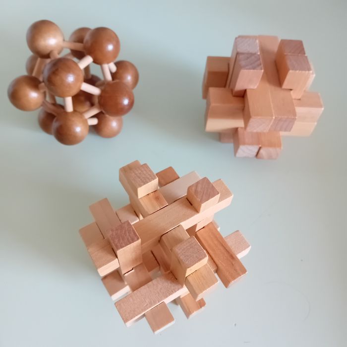 3 casses têtes en bois