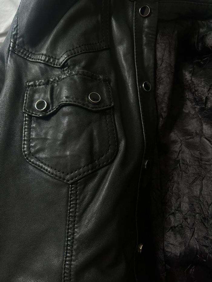 Veste en cuir de motard femme – Redskins Taille L | Cuir véritable | Très bon état - photo numéro 11