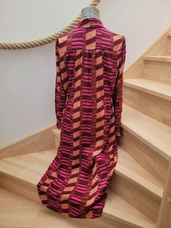 Robe chemise longue fluide taille L - photo numéro 7