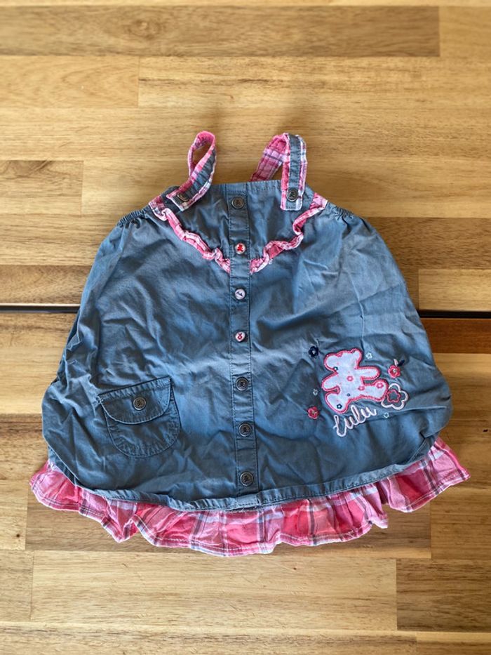 Robe gris rouge Lulu Castagnette 3mois