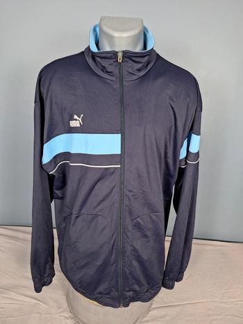 veste légère / Track jacket puma vintage/ homme - taille XL / bleu claire et bleu foncé- brodé (456)
