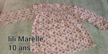 Blouse t-shirt manches longues lili marelle 10 ans fille