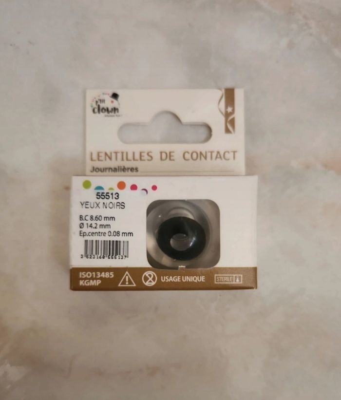 Paire de lentilles de contact journalières Fantaisie – Yeux noirs