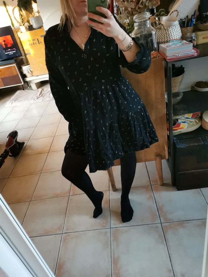 Robe baybdoll noir et doré - photo numéro 7