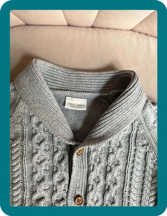 Gilet mixte en maille torsadée style irlandais 6/9 mois - Next Baby - photo numéro 4