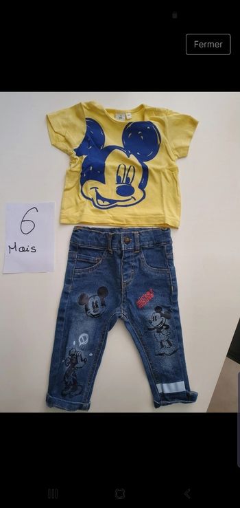 Ensemble jeans et t-shirt mickey 6 mois