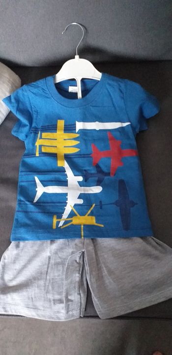 Ensemble short maillot motif avion