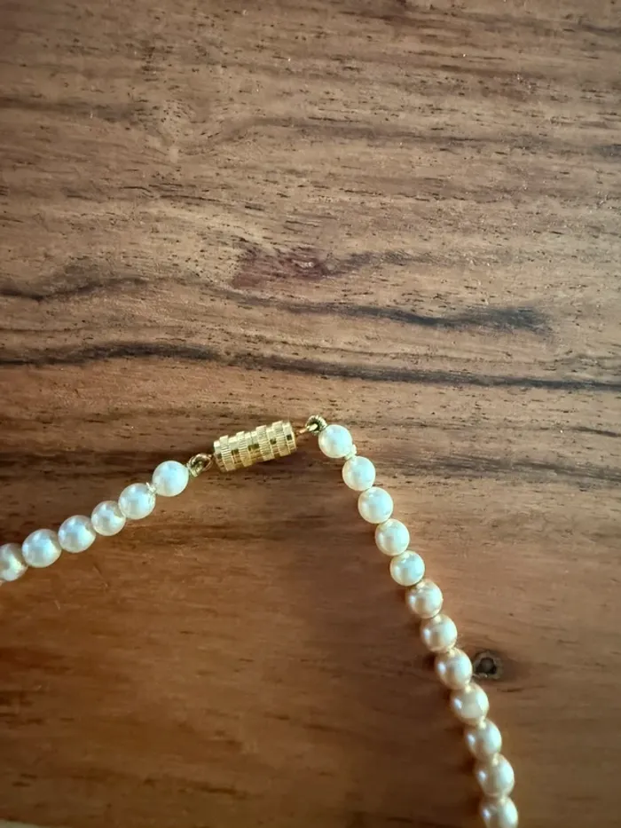 Collier vintage perles beiges - photo numéro 4