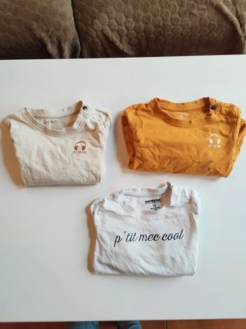Lot de 3 tee shirt manches longues 18 mois