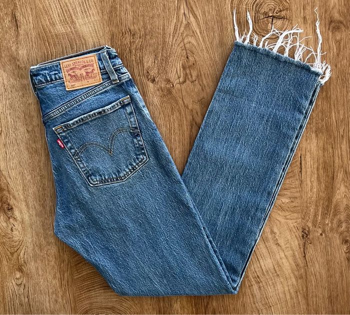 Jean/pantalon bleu Levi's 501 pour homme, taille : W 25 (34 taille française) - photo numéro 2