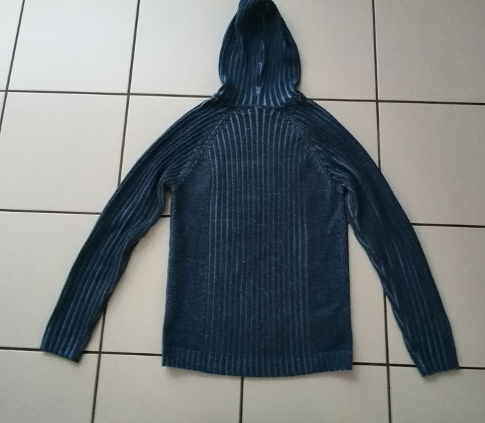 pull à capuche bleu La Redoute chiné taille 16 ans comme NEUF - photo numéro 4