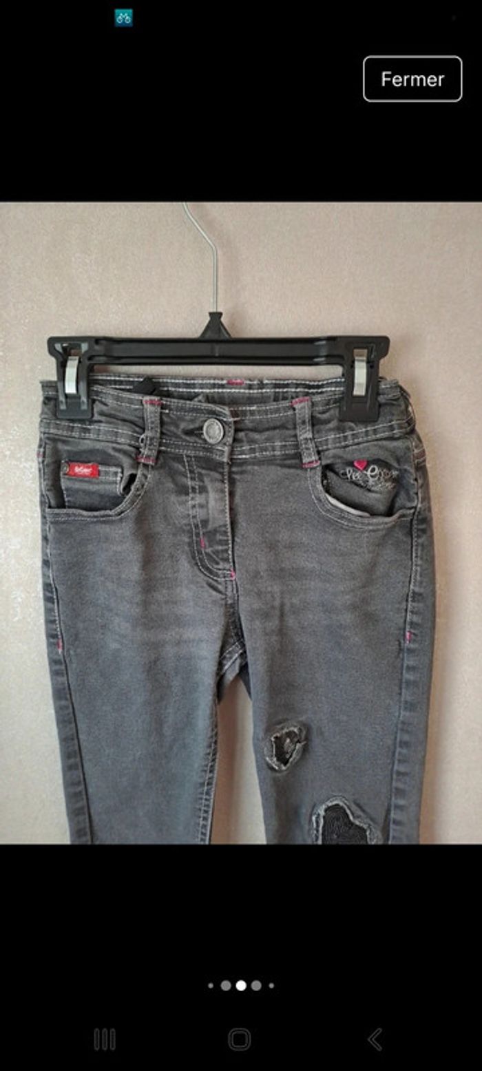 Joli jean slim gris taille 10 ans Lee Cooper - photo numéro 4