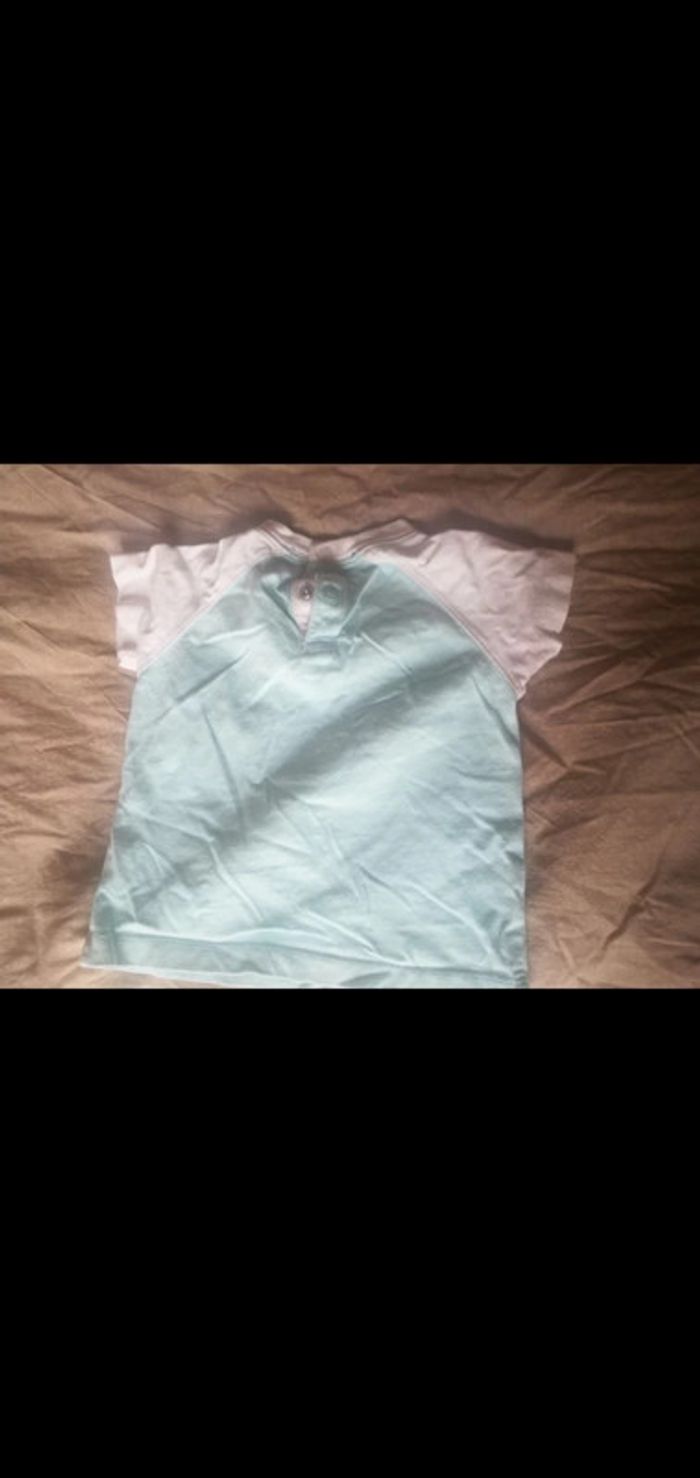 Tee shirt 9 mois manches courtes vert pâle Tex - photo numéro 3