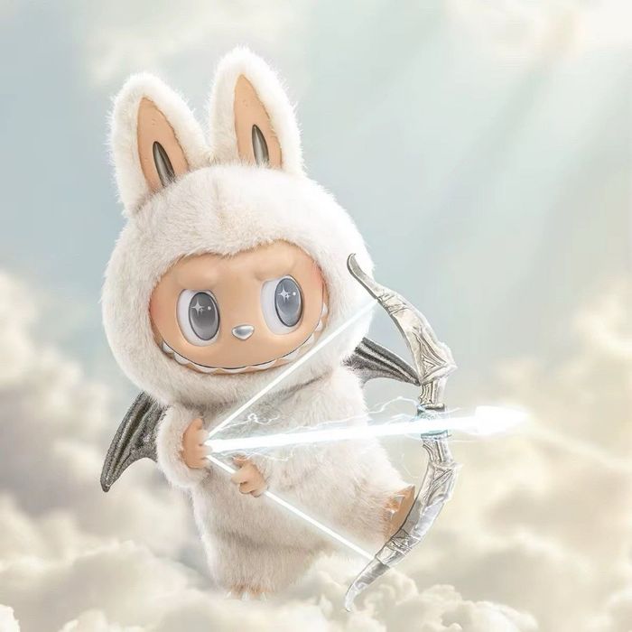 POPMART Les Monstres Labubu Zimomo Ange dans les Nuages Figurine avec Sac Fourre-Tout NEUF & OVP - photo numéro 6